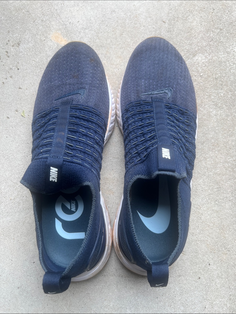 Nike PHANTOM Men’s Navy and White Slip-On Sneakers